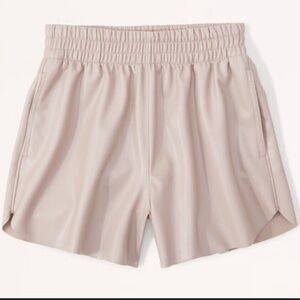 Abercrombie & fitch vegan leather dolphin hem shorts cream size medium nwot